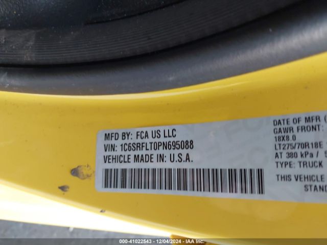 1C6SRFLT0PN695088 RAM 1500 Rebel  4x4 5'7 Box