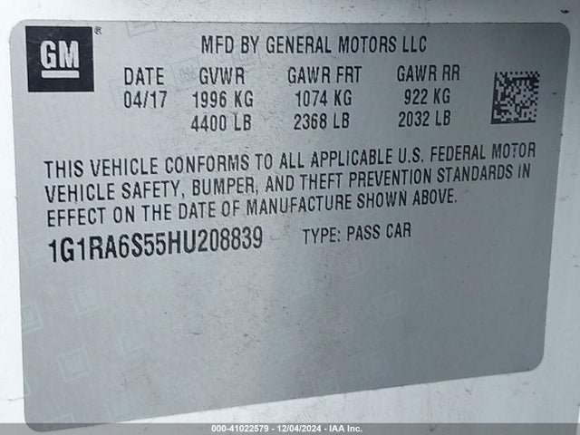 Chevrolet VOLT LT 2017 1G1RA6S55HU208839 Image 9
