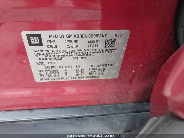 Buick Encore Preferred 2018 KL4CJASB5JB593367 Image 9