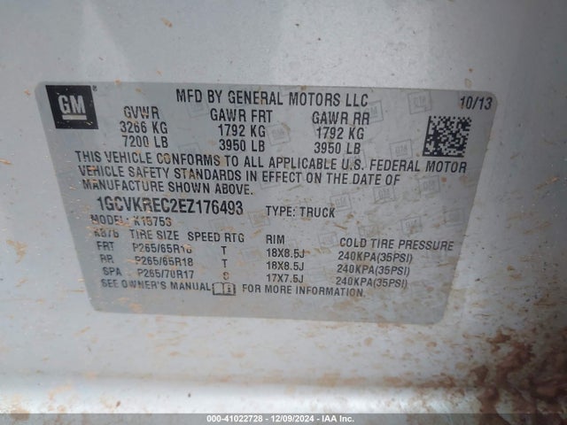 Chevrolet Silverado 1500 2lt 2014 1GCVKREC2EZ176493 Image 9