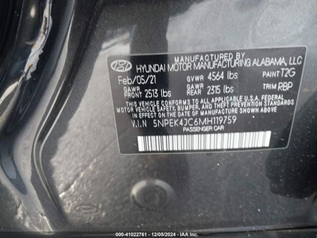 5NPEK4JC6MH119759 Hyundai Sonata N Line