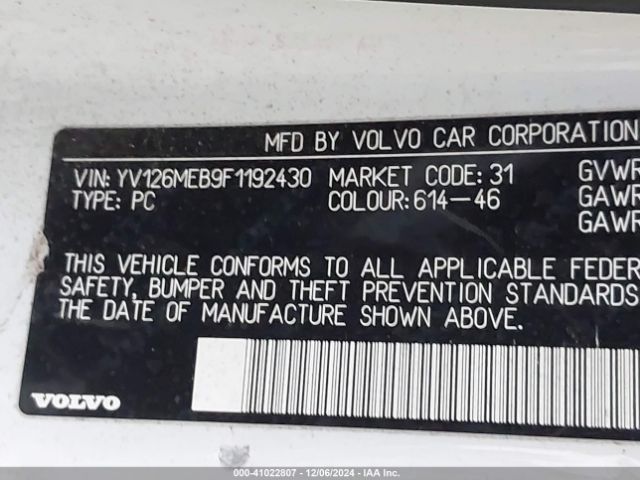 YV126MEB9F1192430 Volvo V60 T5 Premier