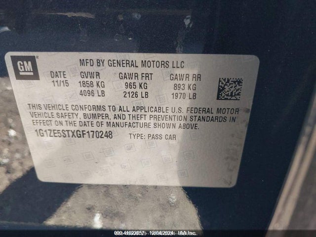 1G1ZE5STXGF170248 Chevrolet MALIBU 1LT