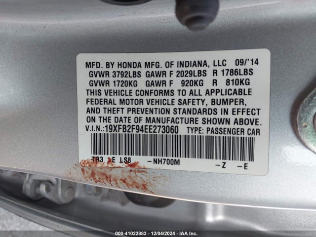 Honda Civic Ex-l 2014 19XFB2F94EE273060 Image 9