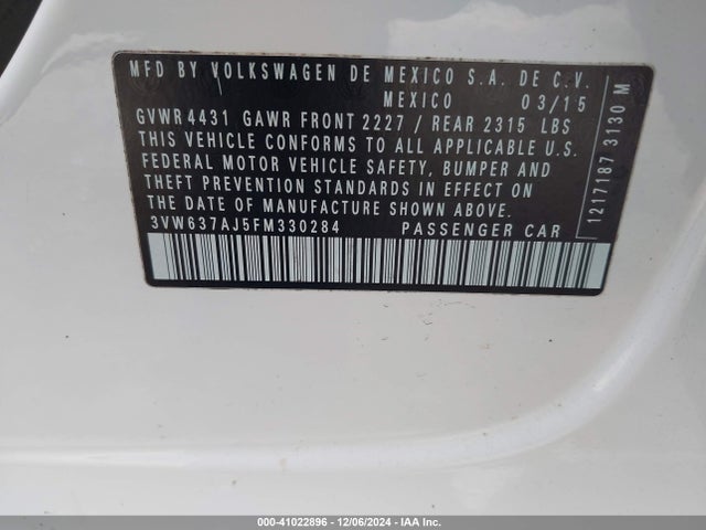 3VW637AJ5FM330284 Volkswagen Jetta Hybrid Sel Premium