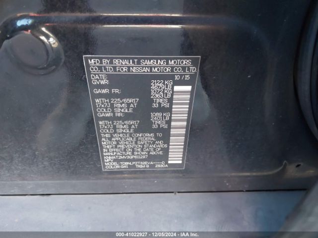 KNMAT2MV3GP611297 Nissan ROGUE S