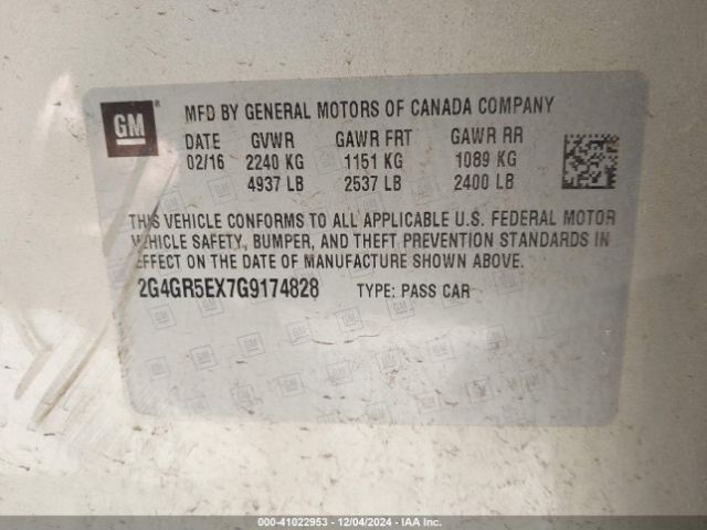 2G4GR5EX7G9174828 Buick Regal Turbo Premium I