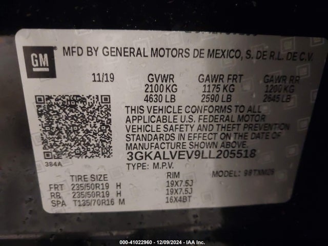 GMC Terrain Awd Slt 2020 3GKALVEV9LL205518 Image 9
