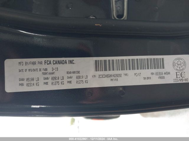 2C3CDXBG0KH628292 Dodge Charger Sxt