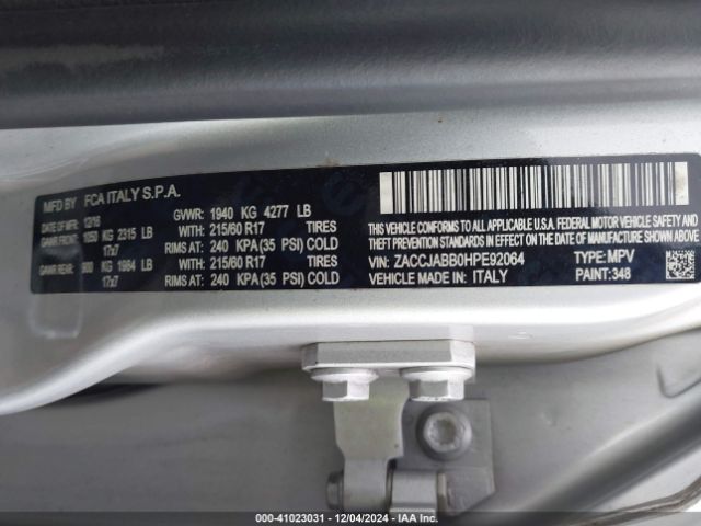 ZACCJABB0HPE92064 Jeep Renegade Latitude Fwd