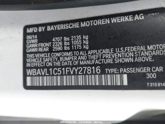 WBAVL1C51FVY27816 BMW X1 Xdrive28i