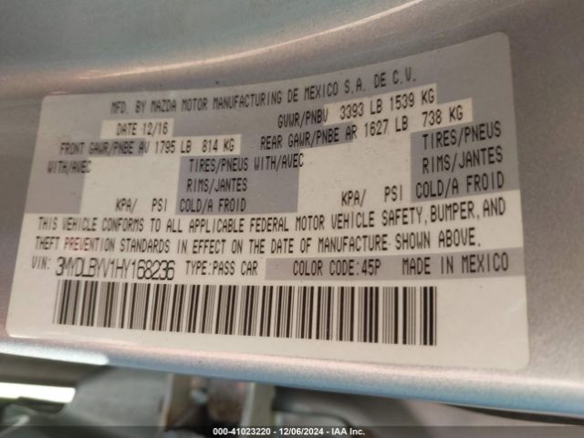 3MYDLBYV1HY168236 Toyota YARIS IA