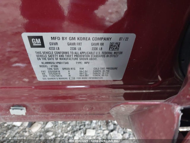 KL4MMDSL1PB017340 Buick Encore Gx Select Fwd