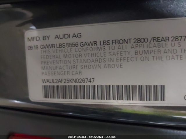 WAUL2AF25KN026747 Audi A6 55 Premium