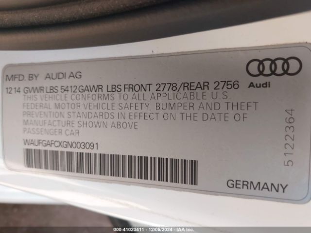 WAUFGAFCXGN003091 Audi A6 3.0t Premium Plus