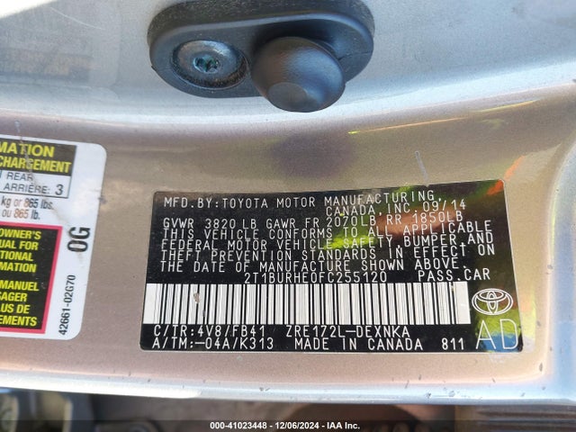 Toyota COROLLA LE 2015 2T1BURHE0FC255120 Image 9