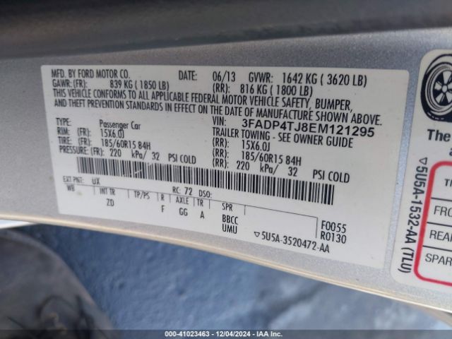 3FADP4TJ8EM121295 Ford FIESTA S