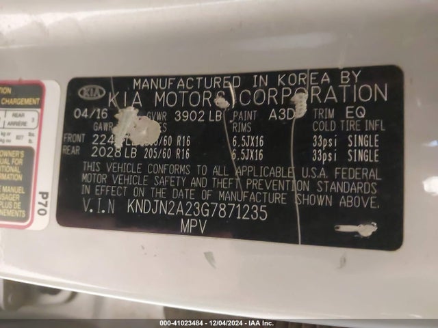 KIA Soul 2016 KNDJN2A23G7871235 Image 9