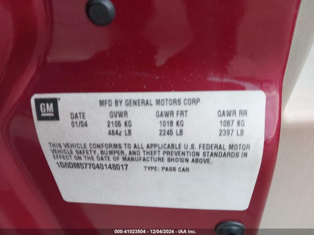 2004 CADILLAC CTS 1G6DM577040148017 Photo 8