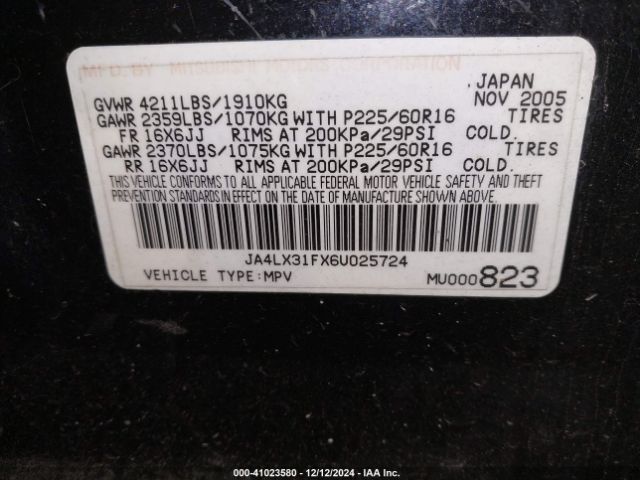 2006 MITSUBISHI OUTLANDER JA4LX31FX6U025724 Photo 8