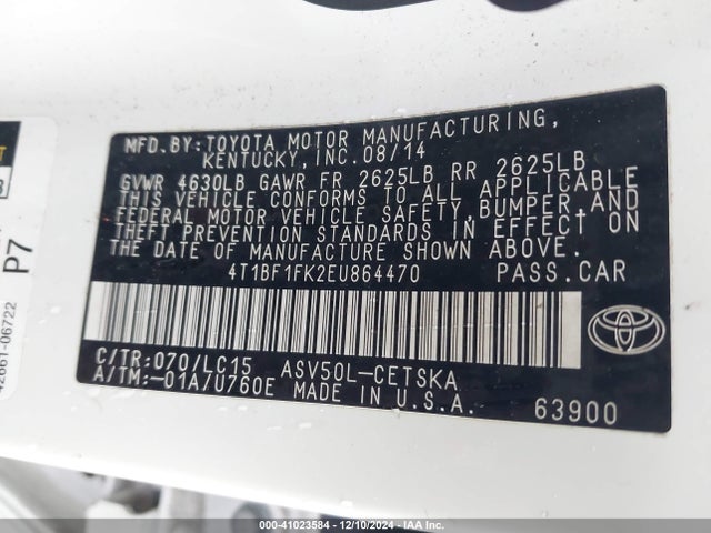 Toyota CAMRY SE 2014 4T1BF1FK2EU864470 Image 9