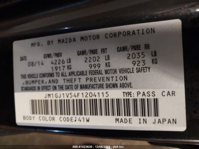JM1GJ1V54F1204115 Mazda Mazda6 I Touring
