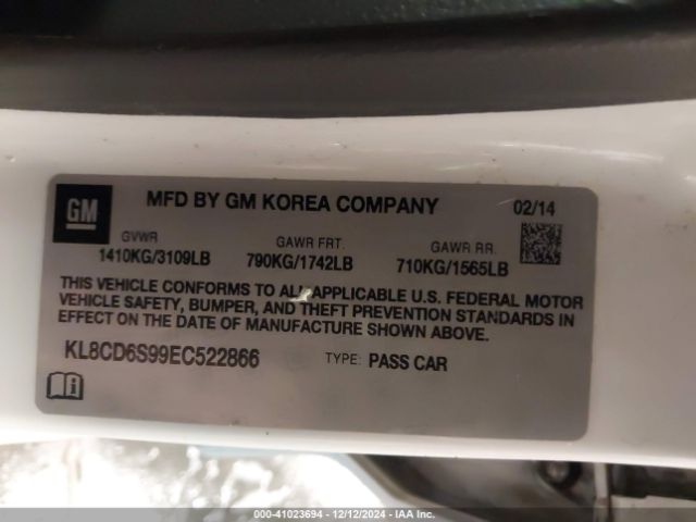 KL8CD6S99EC522866 Chevrolet Spark 1lt Auto
