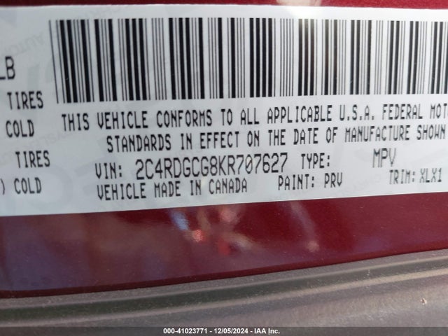 Dodge Grand Caravan Sxt 2019 2C4RDGCG8KR707627 Image 9
