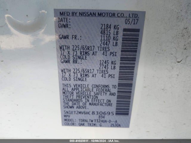 5N1ET2MV6HC830695 Nissan Rogue Hybrid Sv