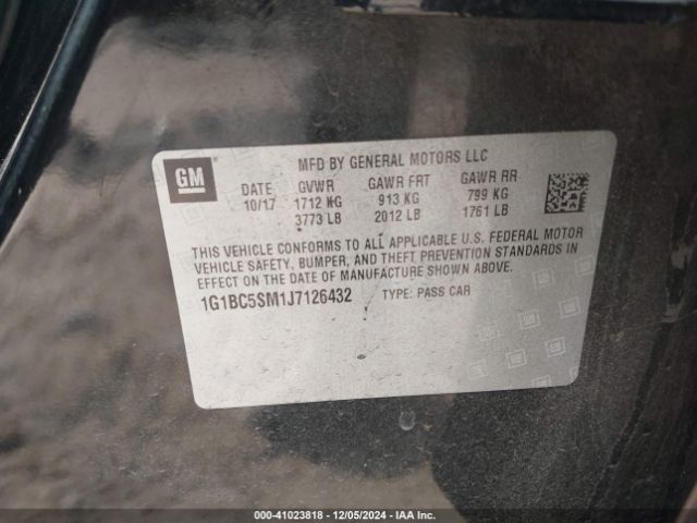 1G1BC5SM1J7126432 Chevrolet Cruze Ls Auto