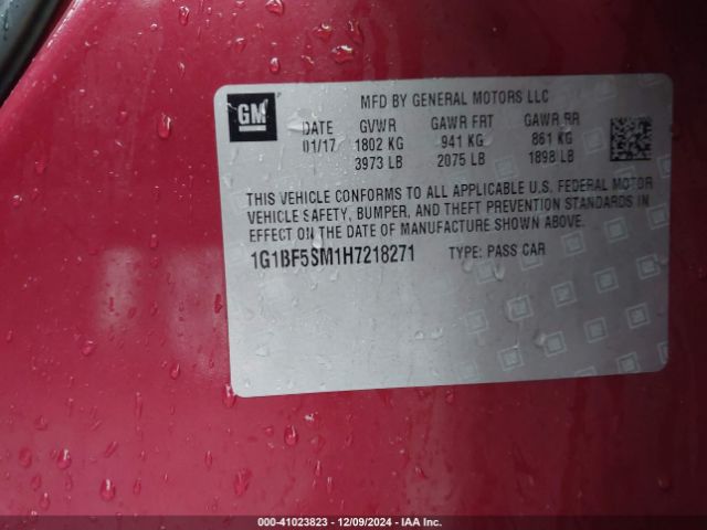 1G1BF5SM1H7218271 Chevrolet Cruze Premier Auto
