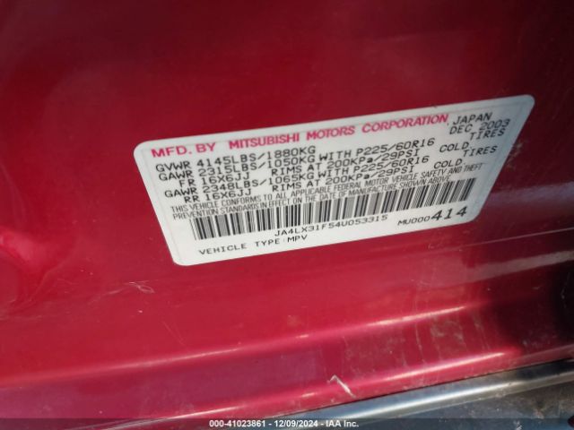 2004 MITSUBISHI OUTLANDER JA4LX31F54U053315 Photo 8