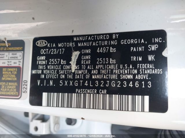 5XXGT4L32JG234613 KIA Optima S