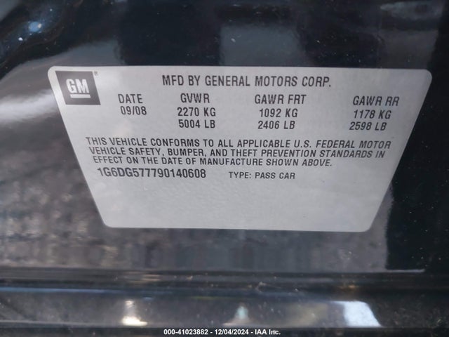 2009 CADILLAC CTS 1G6DG577790140608 Photo 8