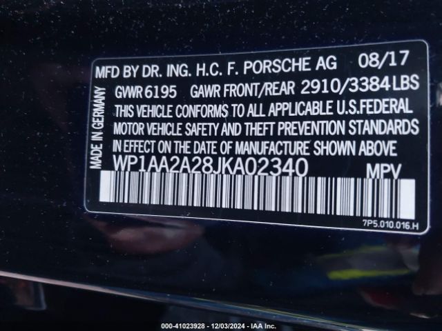 2018 PORSCHE CAYENNE WP1AA2A28JKA02340 Photo 8