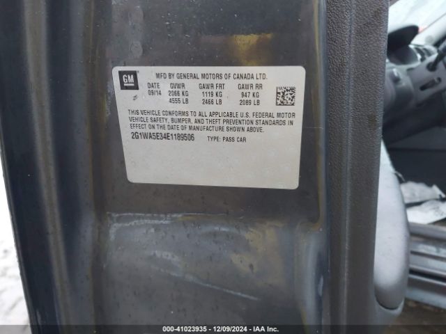 2G1WA5E34E1189506 Chevrolet Impala Limited Ls