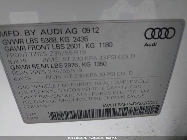 2013 AUDI Q5 WA1LFAFP4DA020056 Photo 8