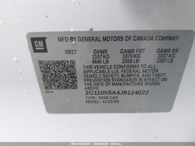 2G1105SA4J9124022 Chevrolet IMPALA 1LT