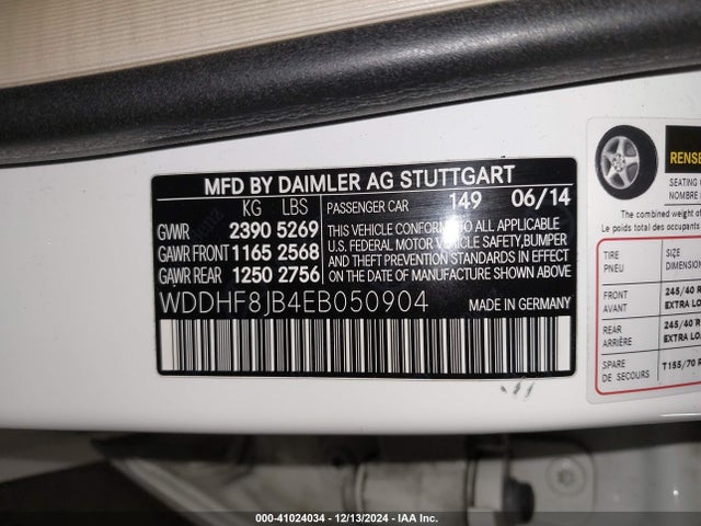 WDDHF8JB4EB050904 Mercedes-Benz E 350 4matic