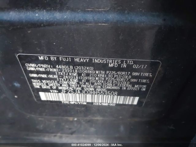 JF2SJAJC0HH553508 Subaru Forester Limited