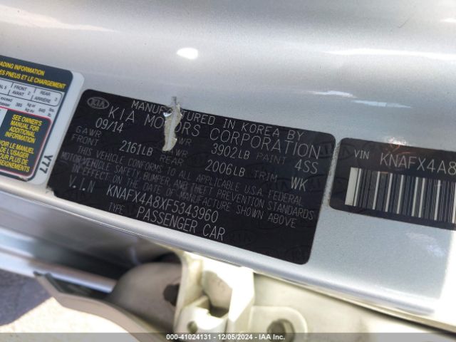 KNAFX4A8XF5343960 KIA FORTE EX