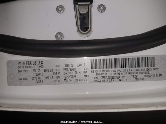 1C6RR7LG2GS173684 RAM 1500 Big Horn