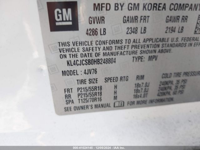 KL4CJCSB0HB248804 Buick Encore Essence