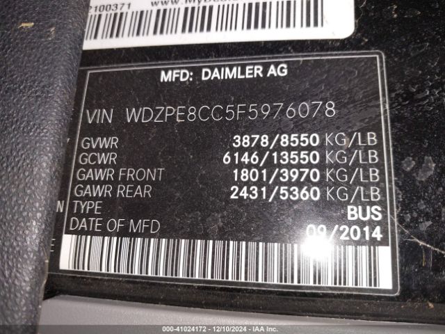 WDZPE8CC5F5976078 Mercedes-Benz Sprinter 2500 High  Roof