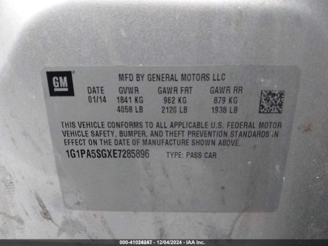 1G1PA5SGXE7285896 Chevrolet Cruze Ls Auto