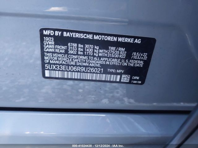 5UX33EU06R9U26021 BMW X5 M60i