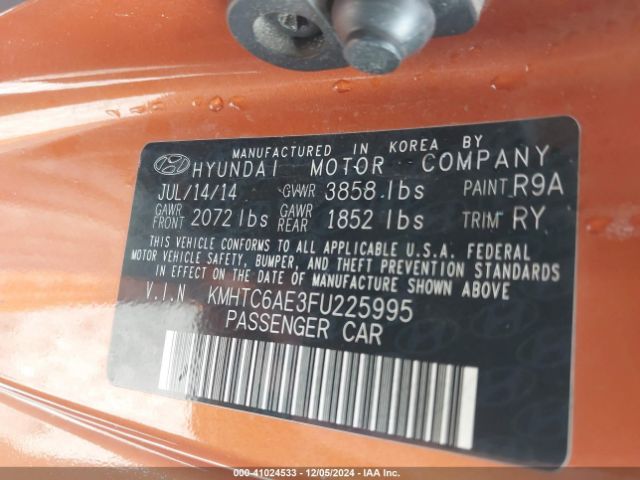 KMHTC6AE3FU225995 Hyundai Veloster Turbo
