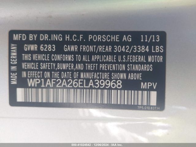 WP1AF2A26ELA39968 Porsche Cayenne Diesel