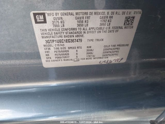 3GTP1UEC1EG367479 GMC Sierra 1500 Sle