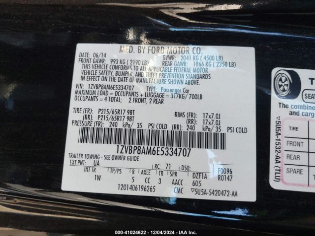 1ZVBP8AM6E5334707 Ford Mustang V6